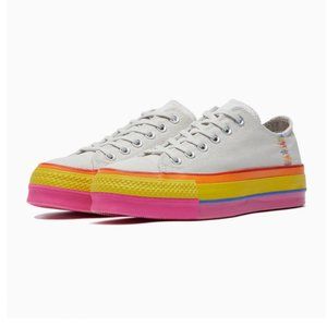 Low Top Converse All Star Lift Rainbow Platform Canvas